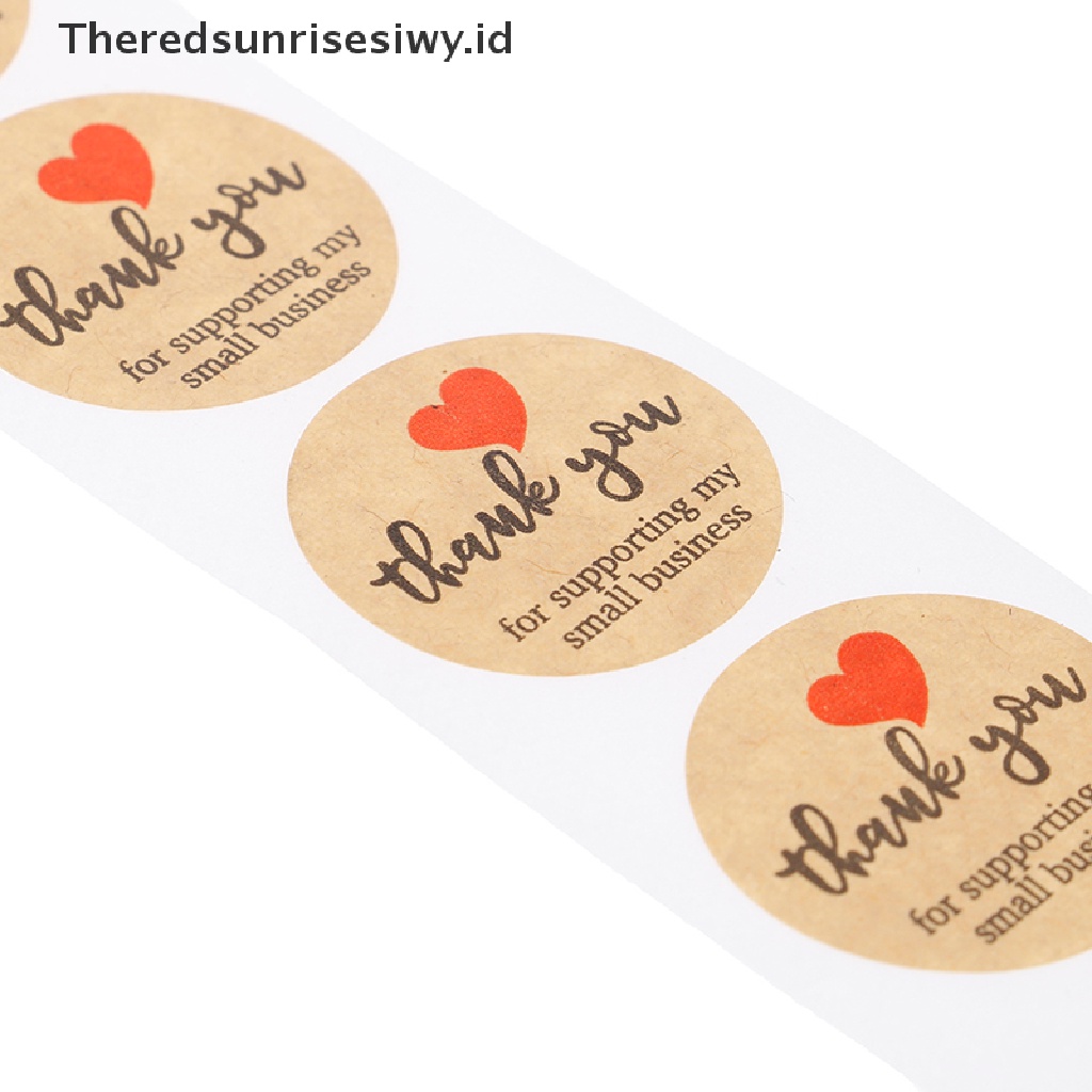 # Kado Mom &amp; PAPA DIY # 500pcs Stiker Thank You Label Segel Label Kertas Bulat er Untuk Dekorasi~