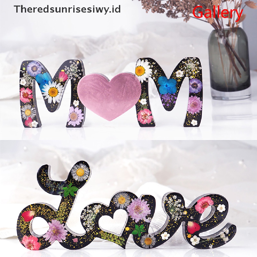 # Kado Mom &amp; PAPA DIY # Cetakan Resin Epoxy Kristal DIY Hari Ibu Ibu Keluarga Love Word Silicone Mold~