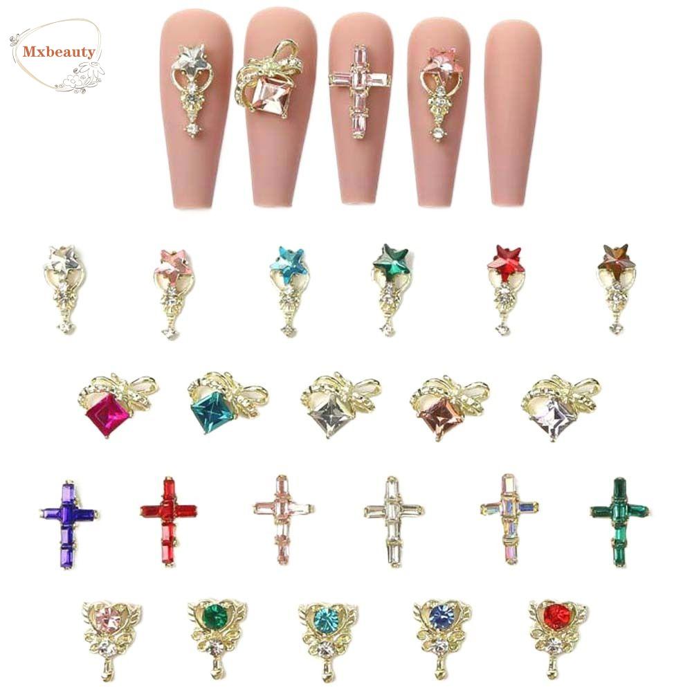 Mxbeauty Hiasan Kuku Jantung Wanita Pesona Kuku Cinta Hati Cross Bintang Tongkat Ajaib 3D Nail Drills