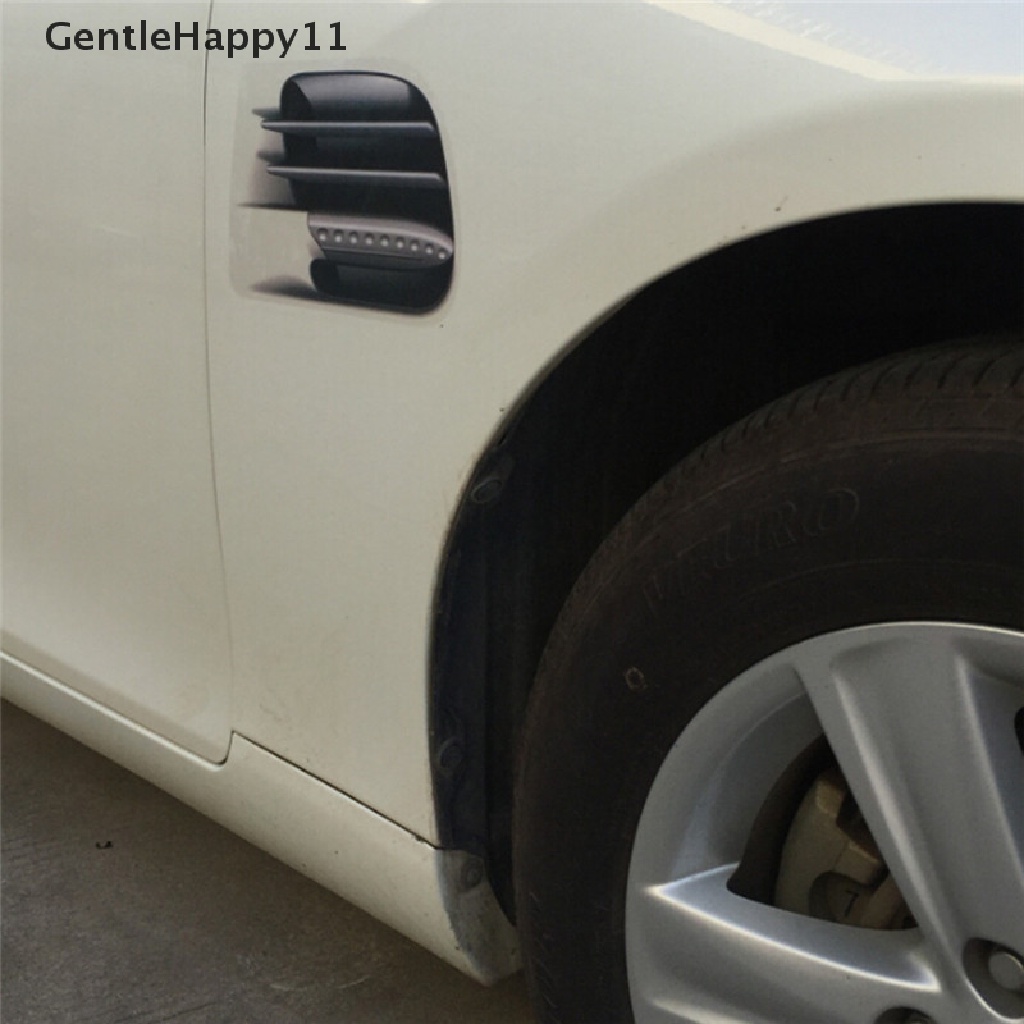 Gentlehappy 2pc Stiker &amp; Decals Mobil Tahan Air Auto Sticker Ventilasi Mobil Air Flow Fender Dekor id