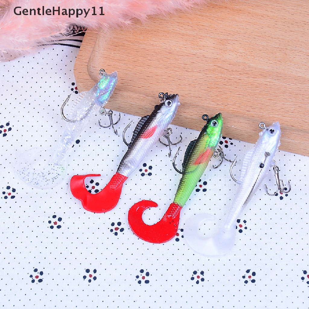 Gentlehappy 9Cm 14G Cacing Engkol Silikon Lembut Umpan Umpan Pancing Memimpin Kepala Kail Ikan  Id