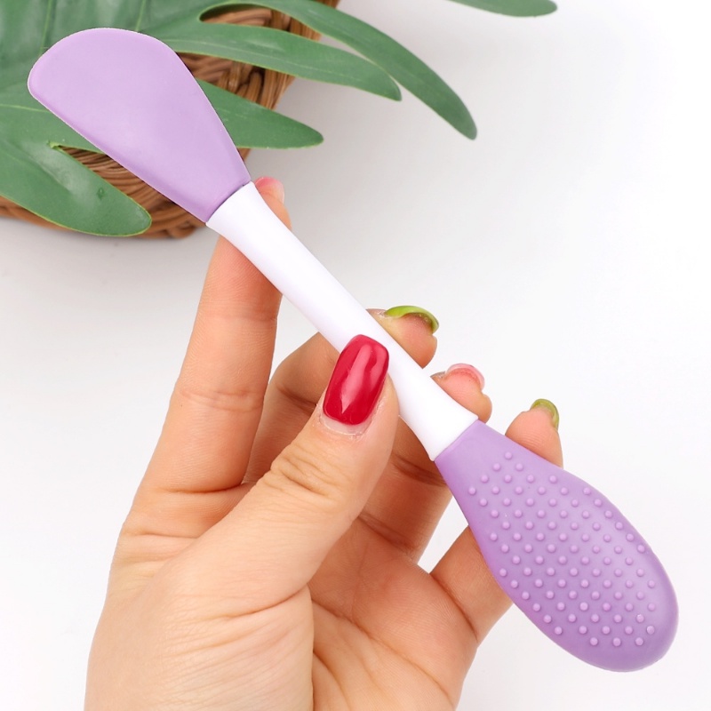 Women Double-headed Silicone Mask Brush/Sikat Pembersih Pori Wajah Portable/Mud Film Smudge type Mask Brush Alat Kecantikan