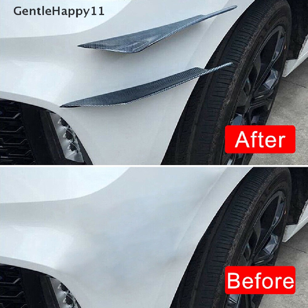 Gentlehappy 4Pcs Serat Karbon Mobil Bumper Fin Canard Splitter Diffuser Spoiler Air id