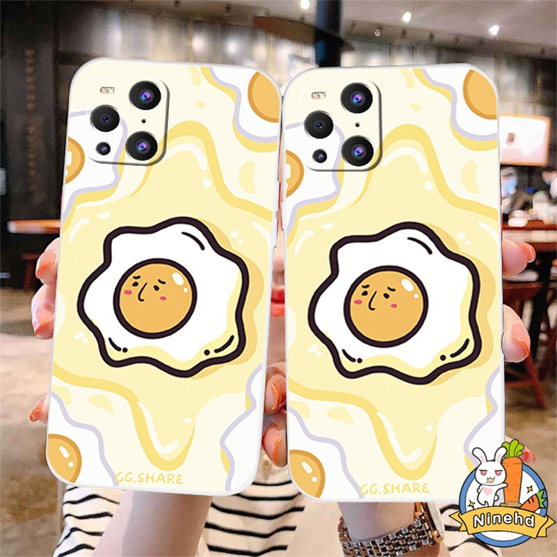 IPHONE Casing Kompatibel Untuk Iphone14 13 12 11 Pro Max X Xr Xs Max8 7 6 6s Plus SE 2020 Pola Telur Goreng Kreatif Pelindung Lensa Canggih Shockproof Glossy TPU Full Protect Phone Case