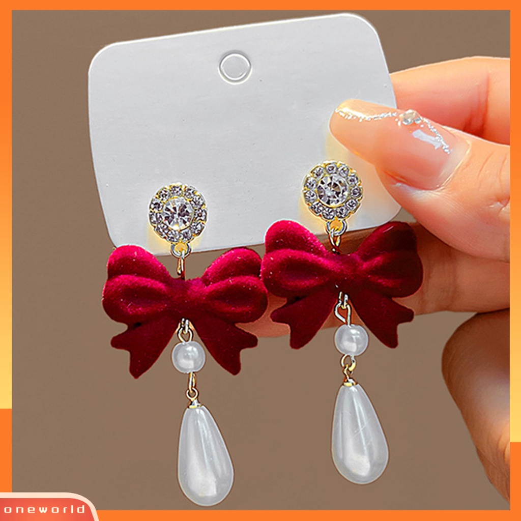 [EONE] 1pasang Anting Pejantan Motif Geometris Gaya Cina Temperamen Liontin Electroplating Dekorasi Fashion Item Merah Meriah Anting Perempuan Aksesoris Pakaian