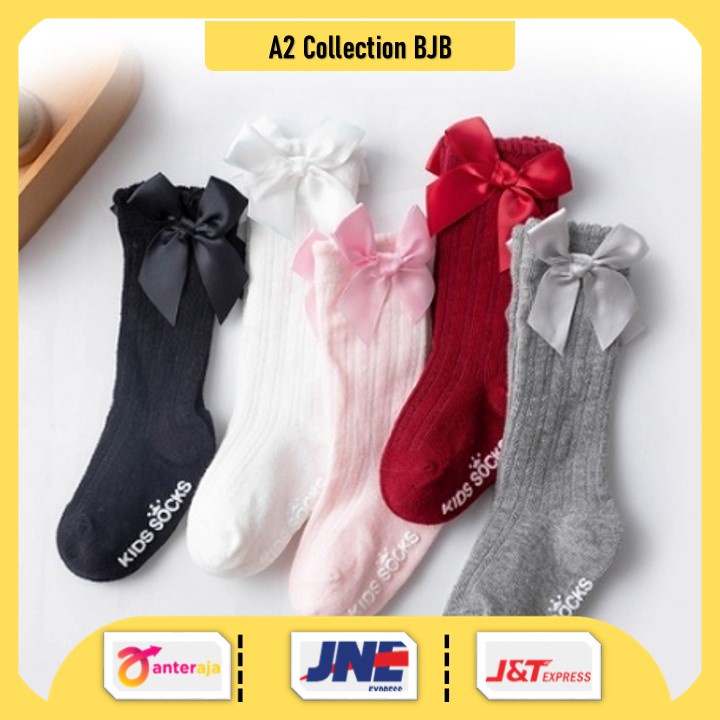 A2 | KAOS KAKI ANAK BAYI PANJANG ANTI NYAMUK KATAKTER LUCU ANAK PEREMPUAN AKSEN PITA SOCKS KIDS