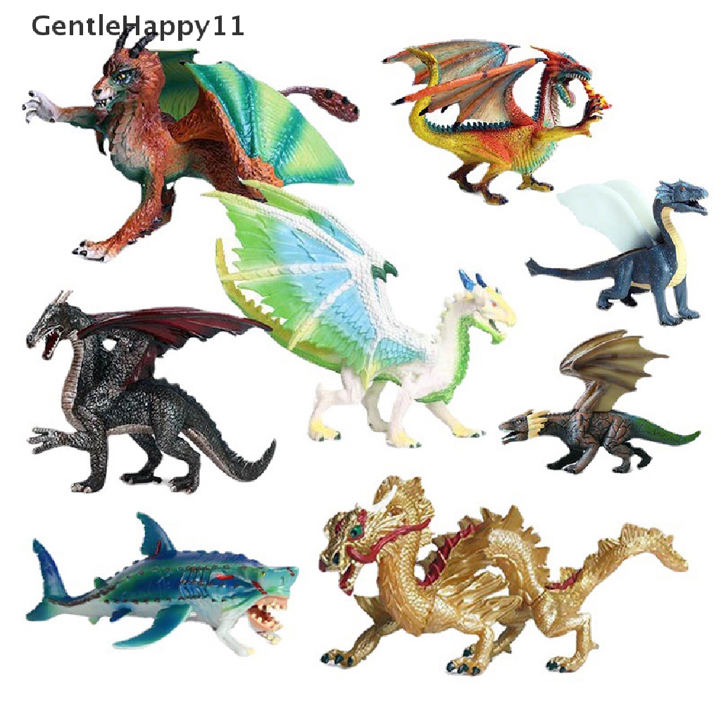 Gentlehappy 1Pc Action Figure Simulasi Magic Es Api Batu Naga Dinosaurus Pvc Solid Mainan id