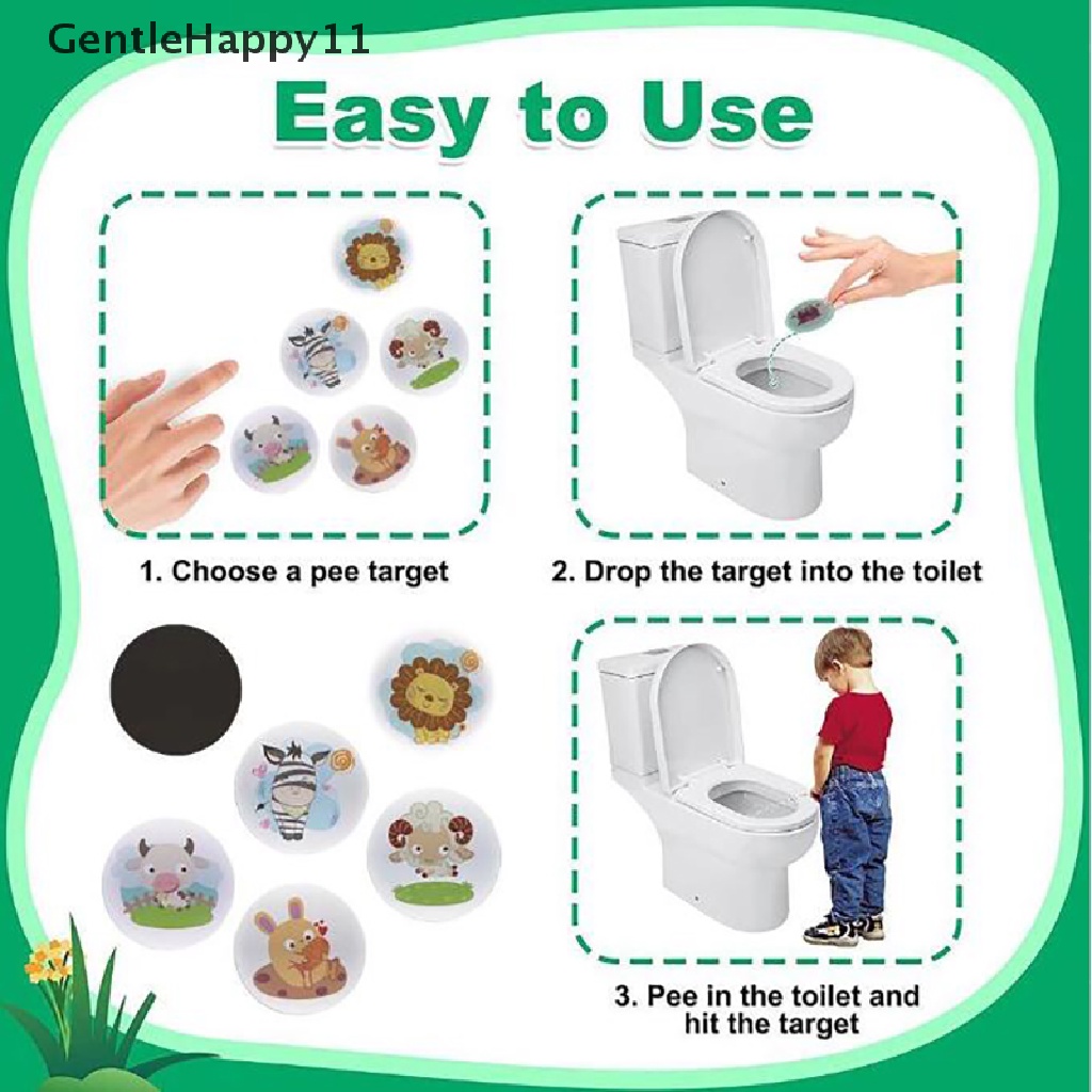 Gentlehappy 1Set Stiker Berubah Warna Thermochromic Toilet Sticker Urinal Training Stiker id