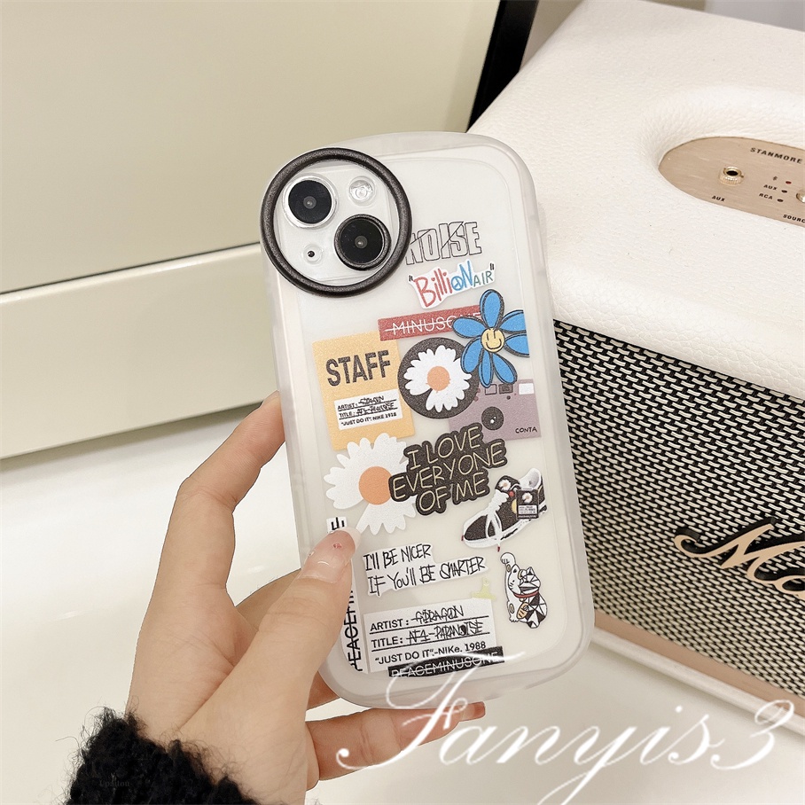 Compatible For iPhone 14 13 12 11 Pro Max X XR Xs Max 8 7 6 6s Plus SE 2020 Kompatibel Untuk Ins Note Bunga Telepon Case Lembut TPU Cover