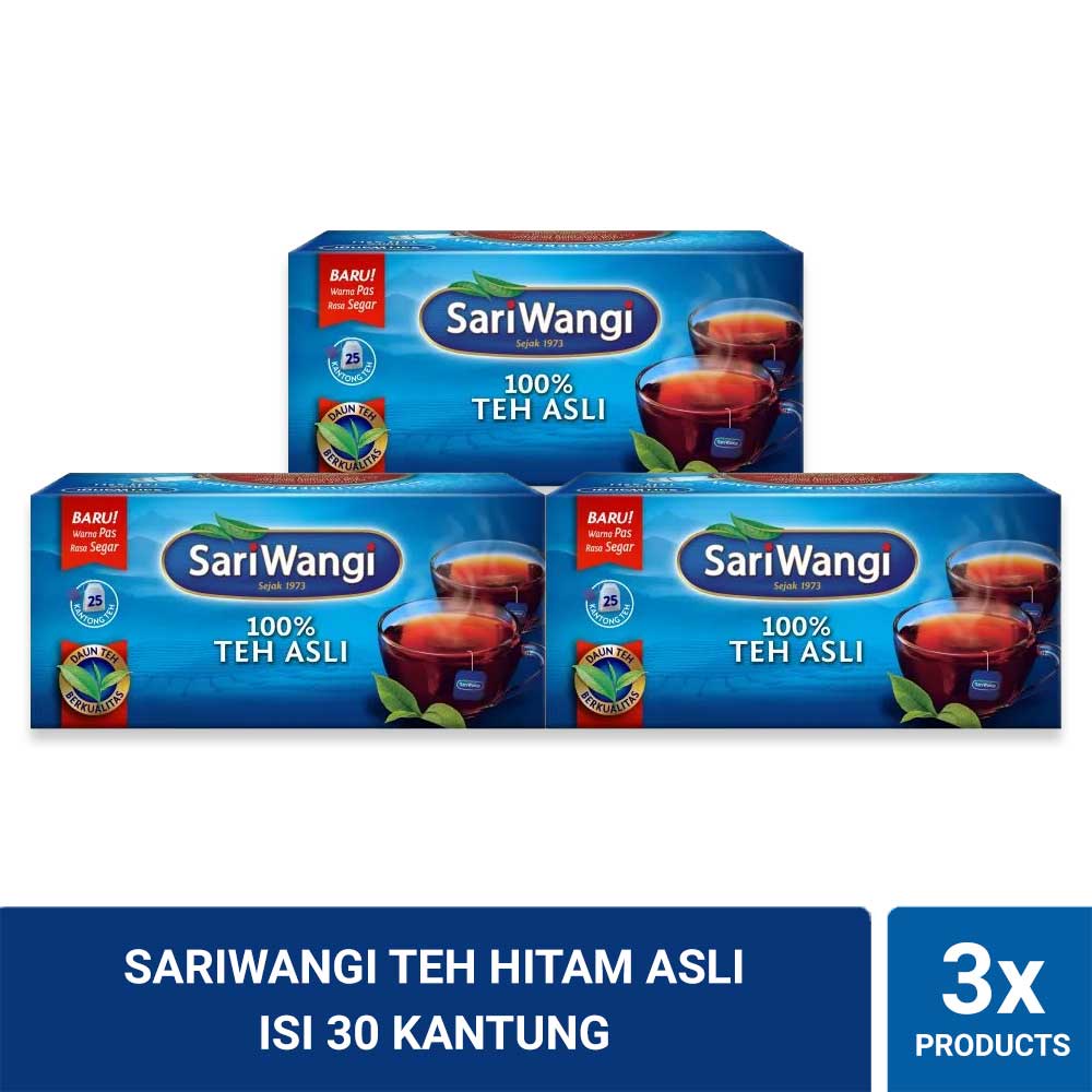 

Sariwangi Teh Hitam Asli Isi 30 Kantung Celup Triplepack