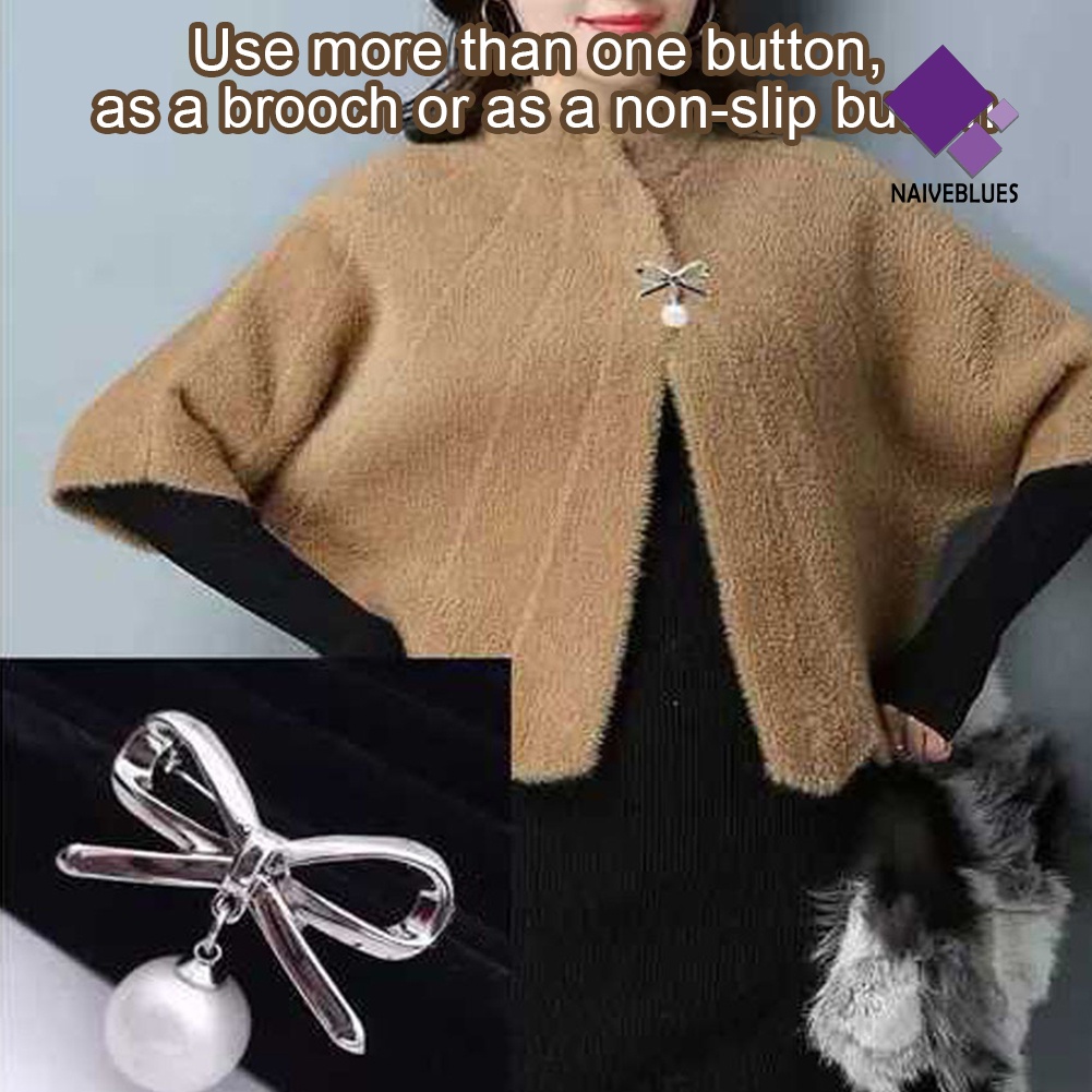 &lt; Naiveblues &gt; 2 Pcs Wanita Lady Fashion Ikatan Simpul Besar Paduan Imitasi Bros Pin Hadiah