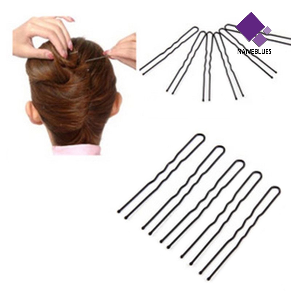 &lt; Naiveblues &gt; 50pcs Hairclip Berbentuk U Gelombang Bobby Pin Salon Grip Hair Hairpin