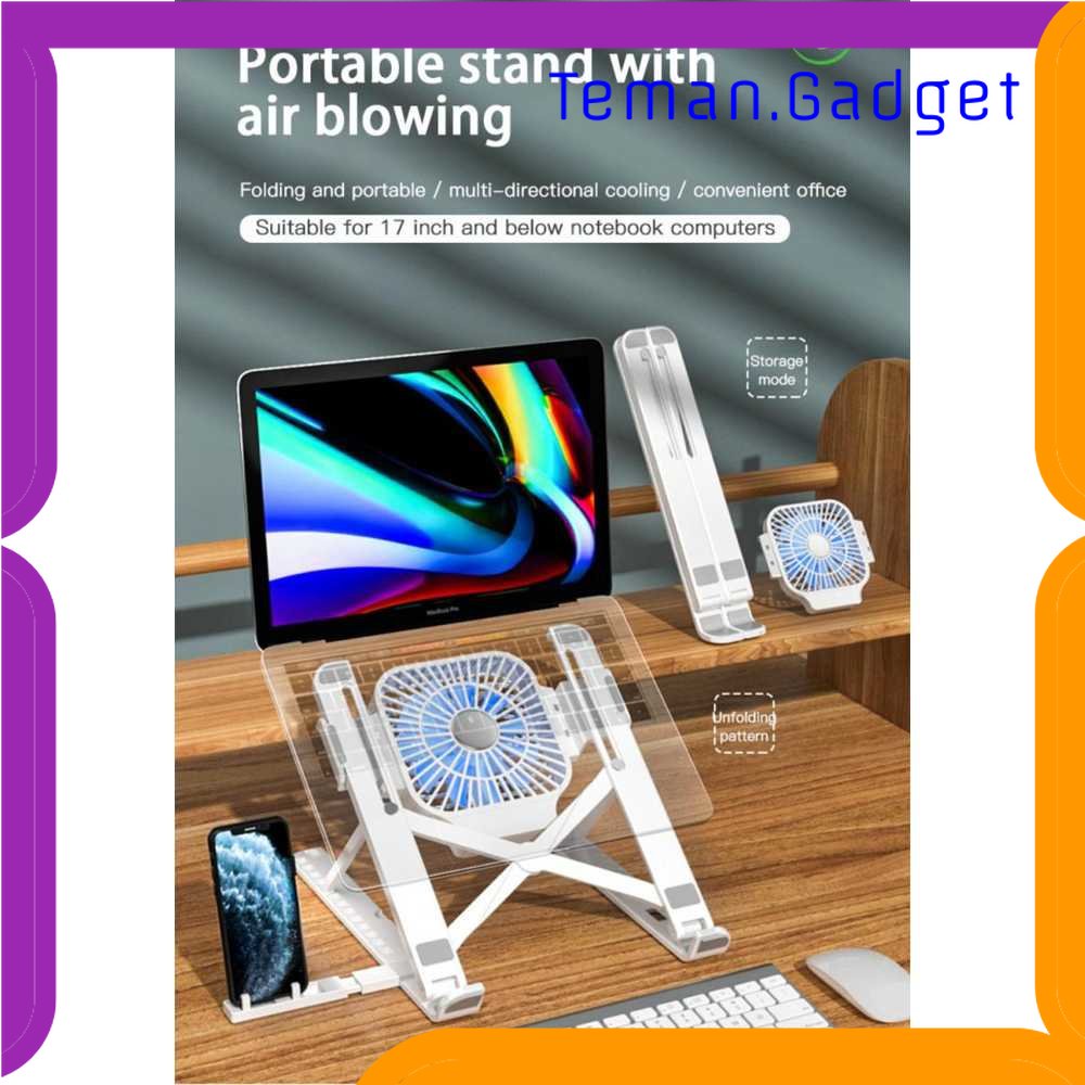 TG - KMP Centechia Portable Laptop Stand Foldable with Cooling Fan - CT1310