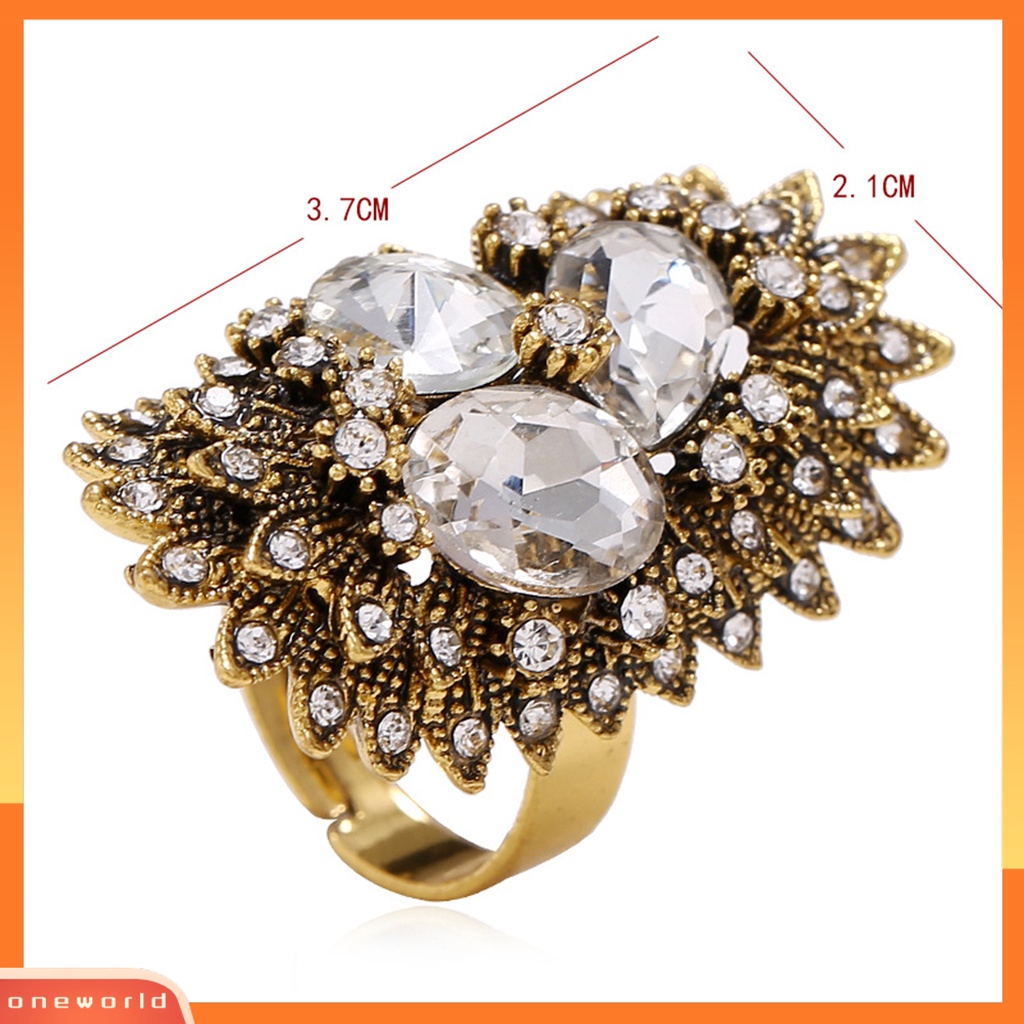 [EONE] Wanita Cincin Indah Adjustable Vintage Bohemian Geometris Tidak Teratur Cincin Untuk Pakaian Sehari-Hari