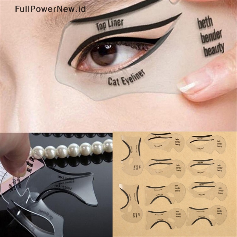 Power 10pcs Eyeliner Stencils Winged Eyeliner Stencil Model Alat Pembentuk Template ID