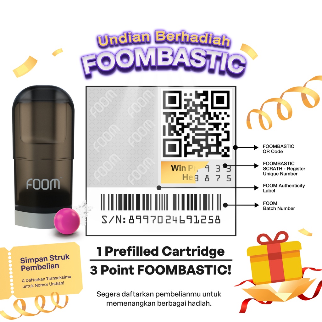 PREFILLED CARTRIDGE FOOM X - Bubble Gum Capsule