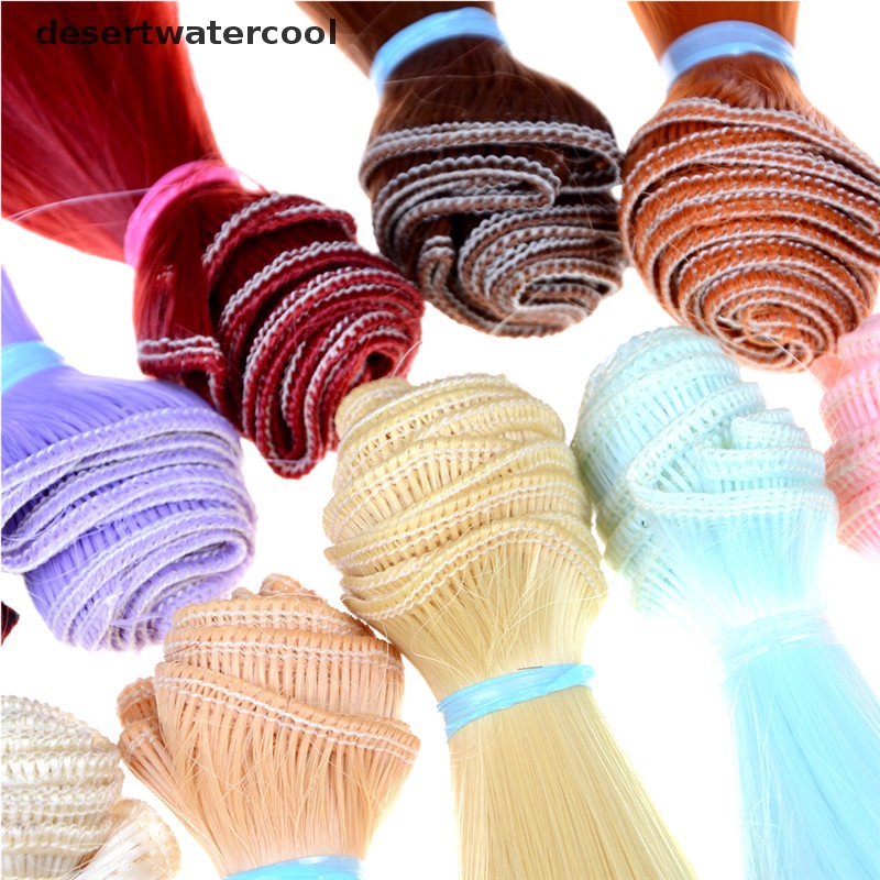 Deid 1pcs Panjang 15cm natrual Warna Tebal1 /3,1 /4 1/6 bjd Wig Rambut Boneka 1pcs Panjang 15cm natrual Warna Tebal1 /3X1 /4 1/6 bjd Wig Rambut Boneka Untuk Anak Kids Tinggi 15cm-