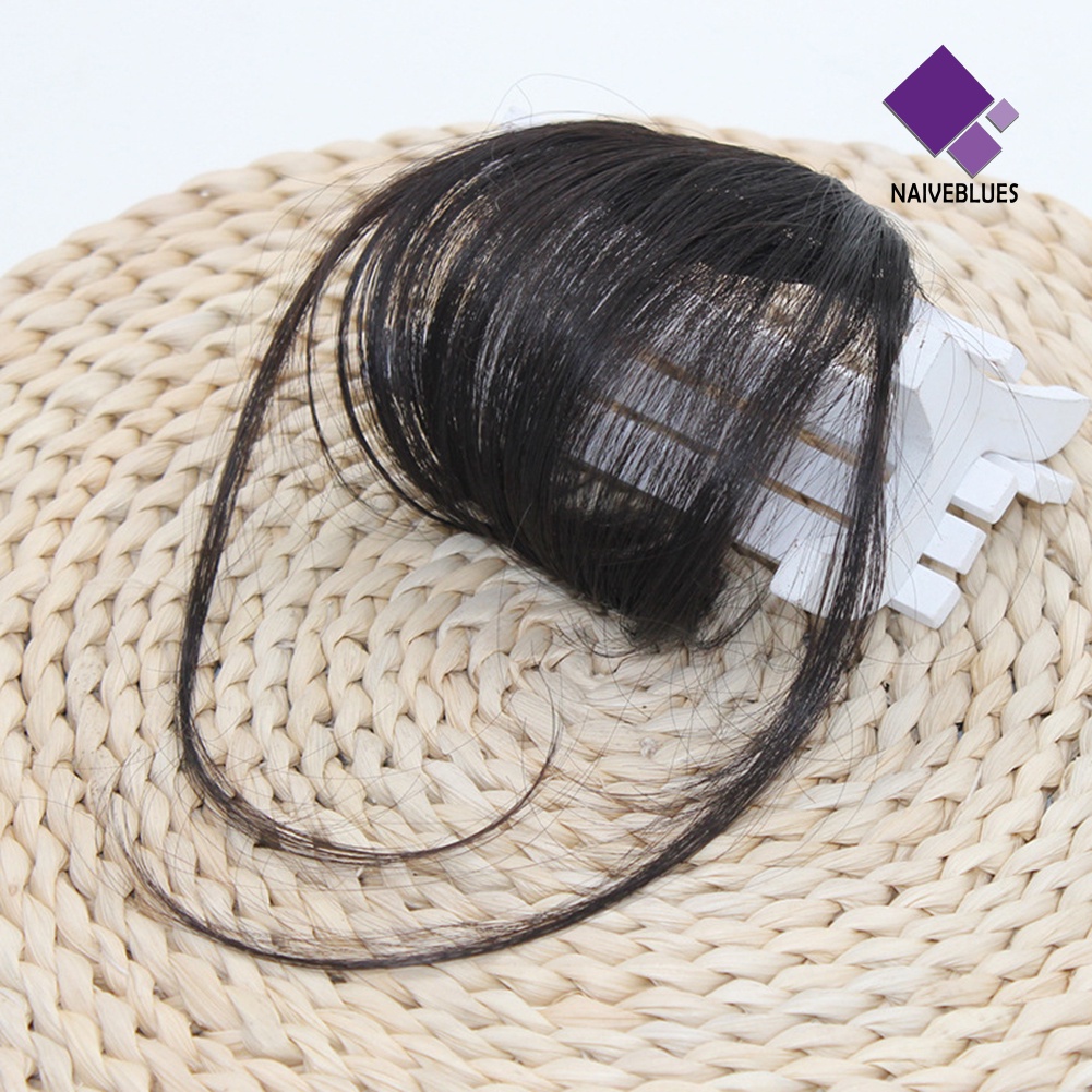 &lt; Naiveblues &gt; Wanita Palsu Hair Clip Air Bangs Wig Full Rapi Fringe Extension