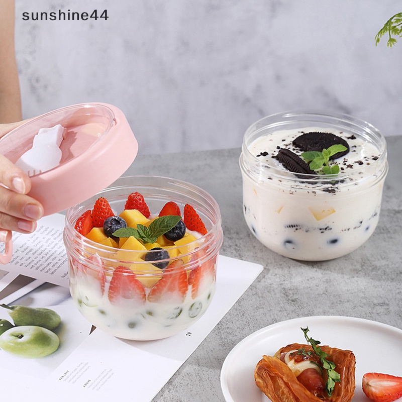 Sunshine Semalam Oats Jar Container Gelas Oatmeal Portable Dengan Tutup Dan Sendok Meal Jar ID