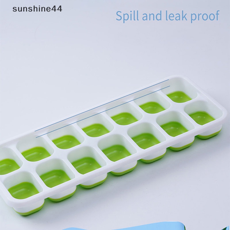 Sunshine 1Pc 14kisi Es Batu Silikon Cetakan Tray DIY Square Ice Tray Cetakan Aksesoris ID