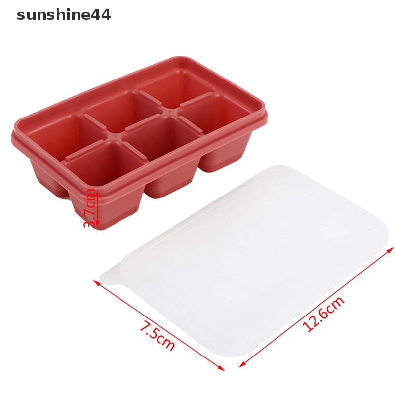 Sunshine Cetakan Es Batu Silikon Dengan Tutup Household Multicolor Square Ice Cube Mold ID