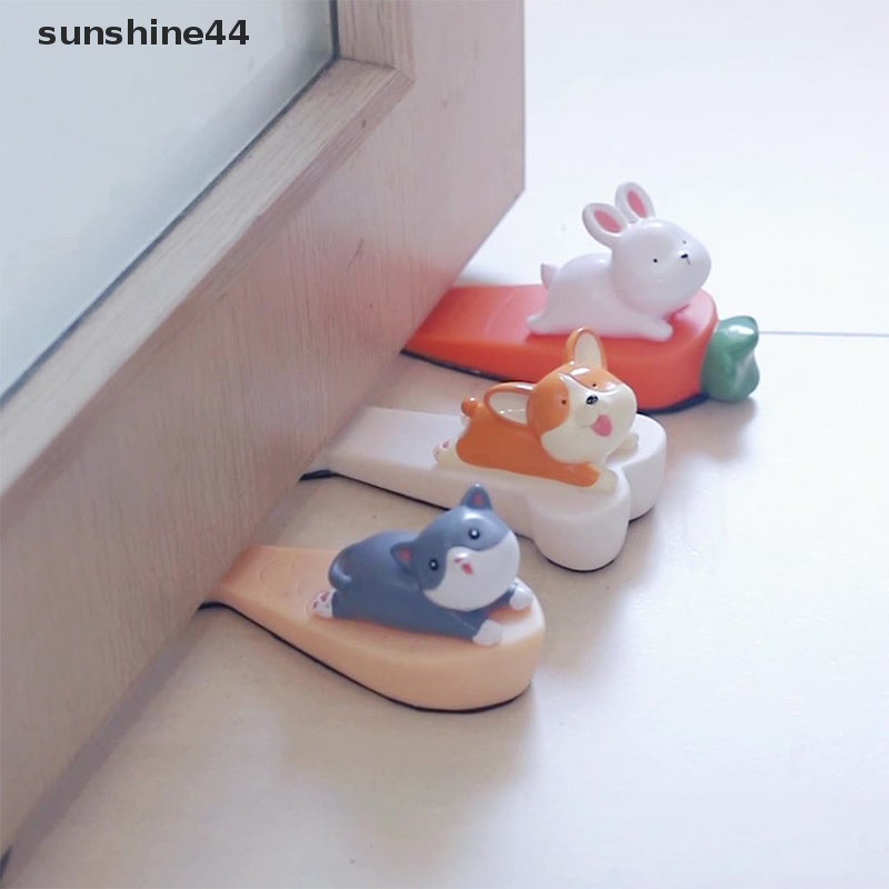 Sunshine Safety Protector Lucu Kartun Silikon Figure Door Stopper Wedge Pelindung Rumah ID