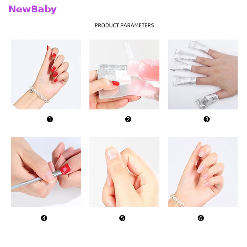 Newbaby 50/100PCS Aluminium Foil Bungkus Kuku Art Soak Off Gel Remover Manicure Cleaner ID