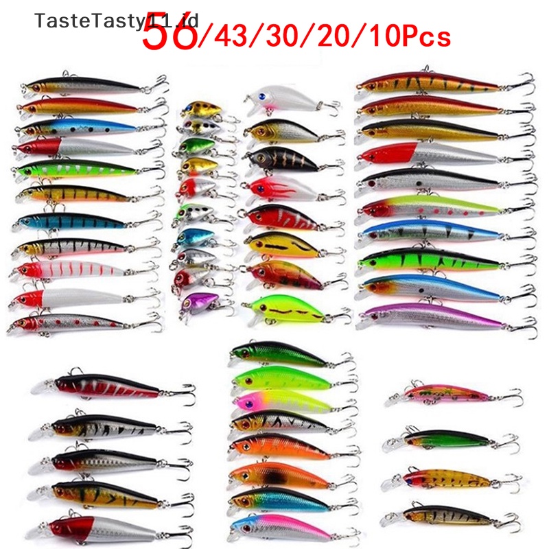 Tastetasty Model Campur Umpan Pancing Set Ikan Kecil Umpan Engkol Tackle Treble Hooks Kit.