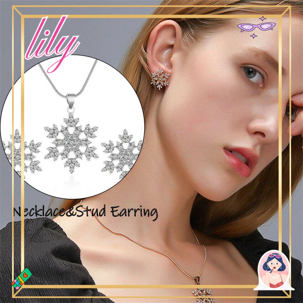 Lily Snowflake Pendant Kalung Hadiah Pernikahan Perhiasan Mulia