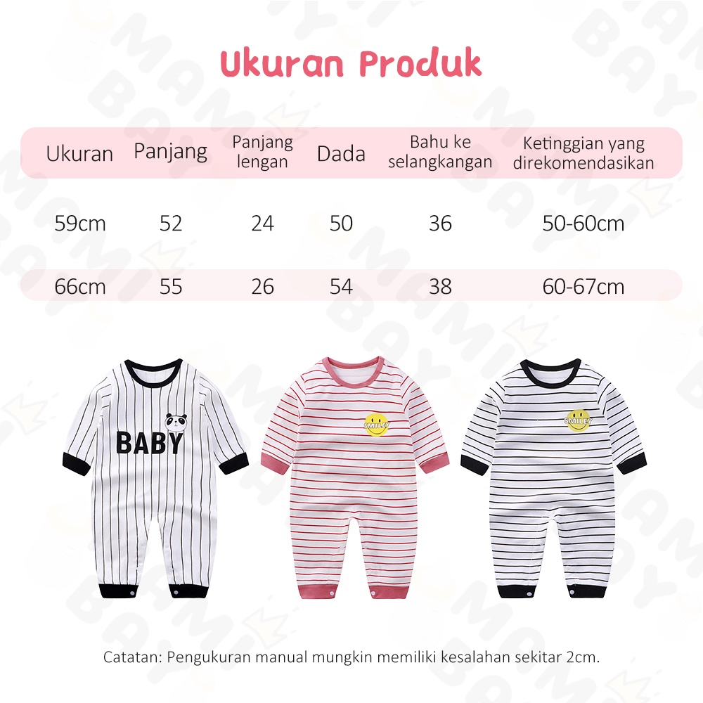 OKEYI baju bayi Jumper pendek bayi motif lucu bodysuit bayi newborn