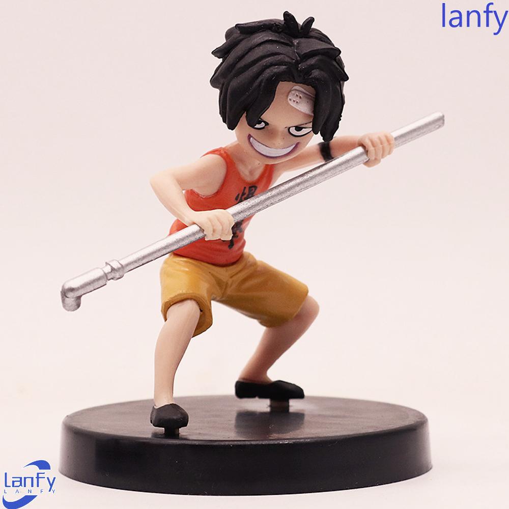 Lanfy Mainan Action Figure Model Anime Monkey D Luffy Ace 9-10cm Untuk Koleksi