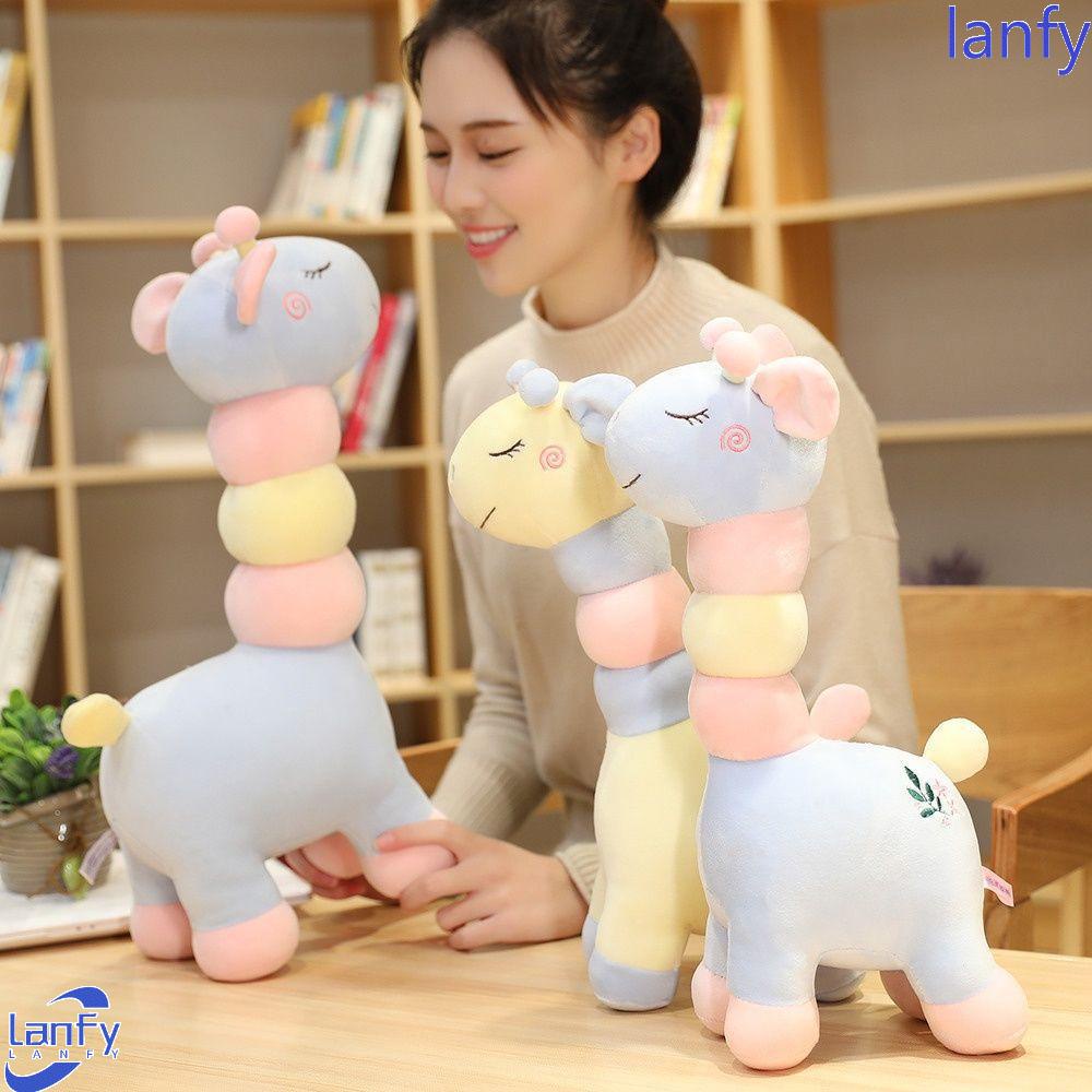 Lanfy Giraffe Plush Toy Mainan Anak Boneka Kawaii Plushie Boneka Hewan Boneka Kartun Dekorasi Rumah Jerapah Boneka Mainan