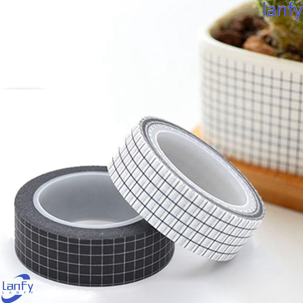 Tape Stiker Warna Hitam Dan Putih Ukuran 10m Gaya Jepang Untuk Dekorasi