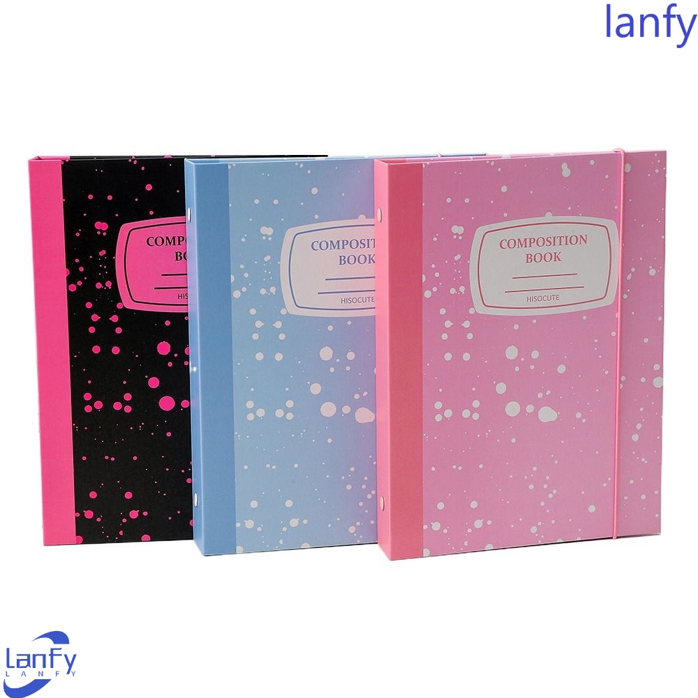 Lanfy Photocard Collect Book School Supply Alat Tulis Jounral Cover A5 Binder Splash-ink Chasing Stars Card Holder