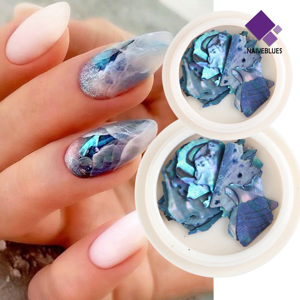 [naiveblues] 1kotak Manicure Decor Irregular Shape Sparkling Vibrant Tekstur 3D Mudah Diterapkan Hias