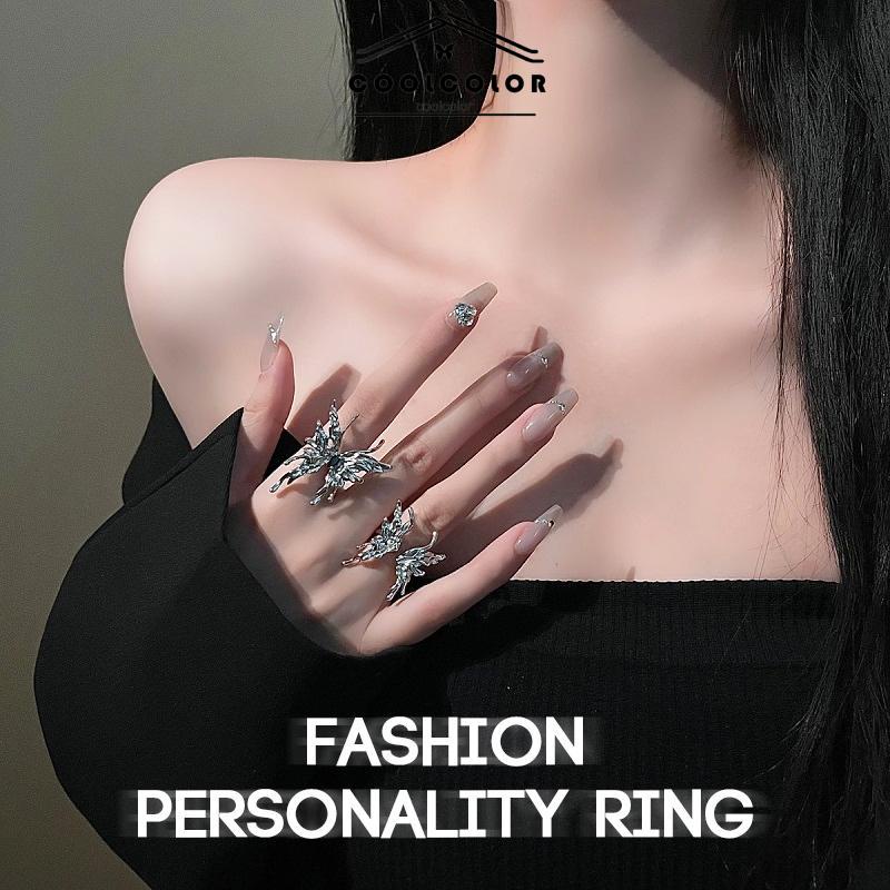 COD❤️Cincin kupu-kupu Terbuka Adjustable Ring Fashion Korea Gaya Aksesoris Fashion- cl