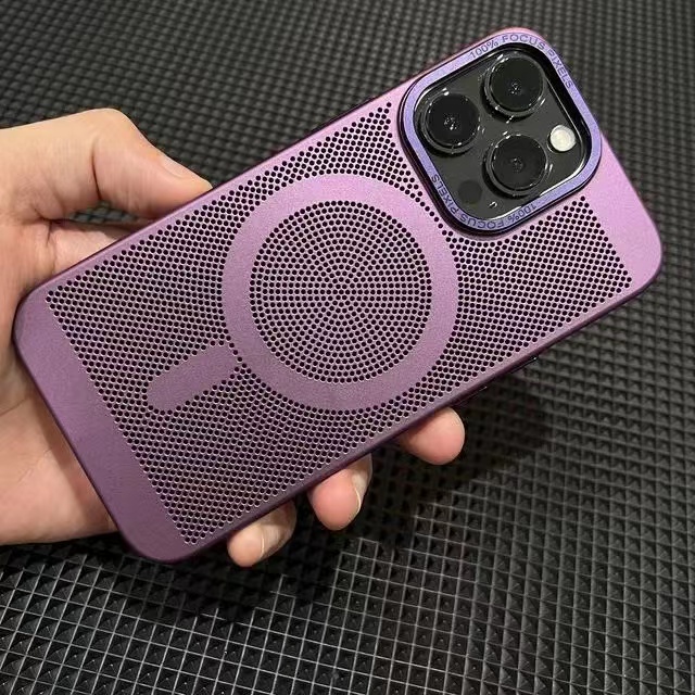 IPHONE Casing Magnet Berventilasi Mewah Original Baru Cocok Untuk Iphone14 13 11 12 Pro Max 14Plus Microfiber Cooling Phone Case