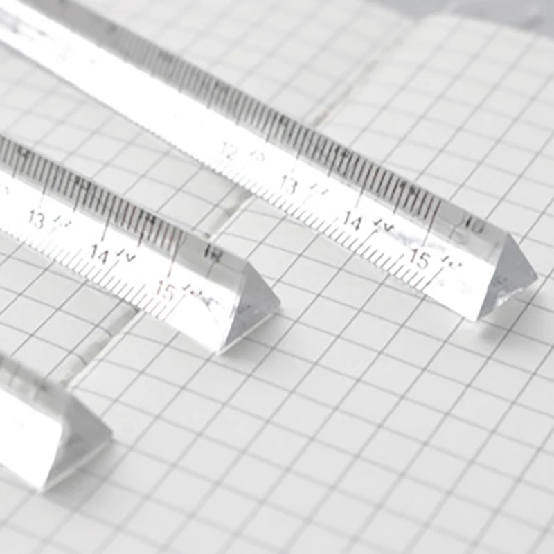 Penggaris Segitiga Simple Transparan15/20CM/Penggaris Pengukur Gambar Kartun Alat Tulis Kantor Sekolah