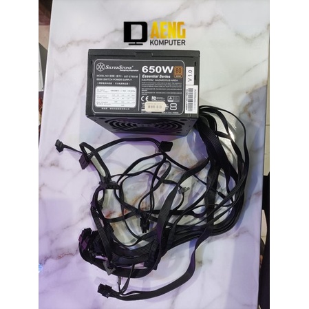 Power Supply Psu Power Suplay PC Merk SILVERSTONE 650W Essential Series 650 Watt 80 plus Bronze Mant