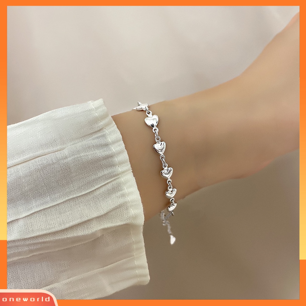 [EONE] Wanita Gelang Adjustable Manis Romantis Terang Kilau All-match Dekorasi Hadiah Ulang Tahun Penuh Cinta Hati Rantai Gelang Pesona Perhiasan Untuk Pacaran