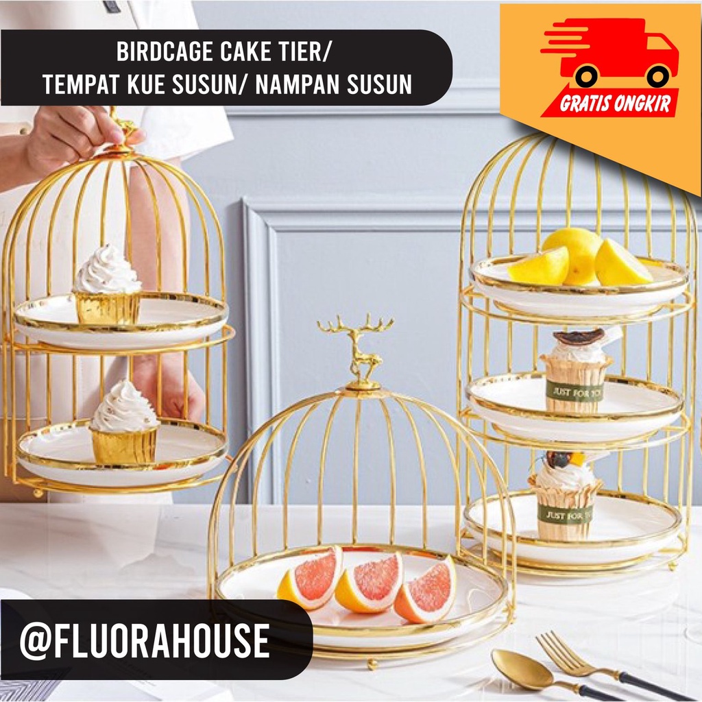 Birdcage Cake Tier/ Tempat Kue Susun/ Nampan Susun