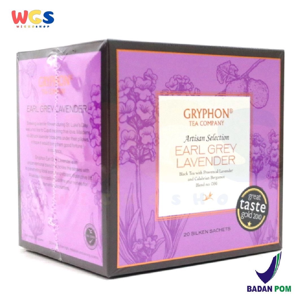 Gryphon Tea Bag Earl Grey Lavender Black Tea With Laventer 20 Sachets / Box