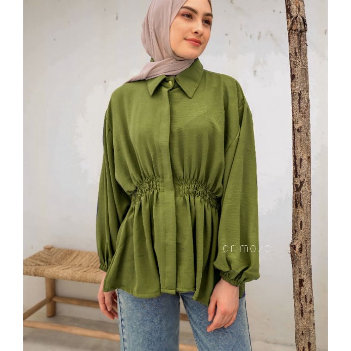 BLOUSE SMOKE ALURA TOP BAHAN CRINCLE