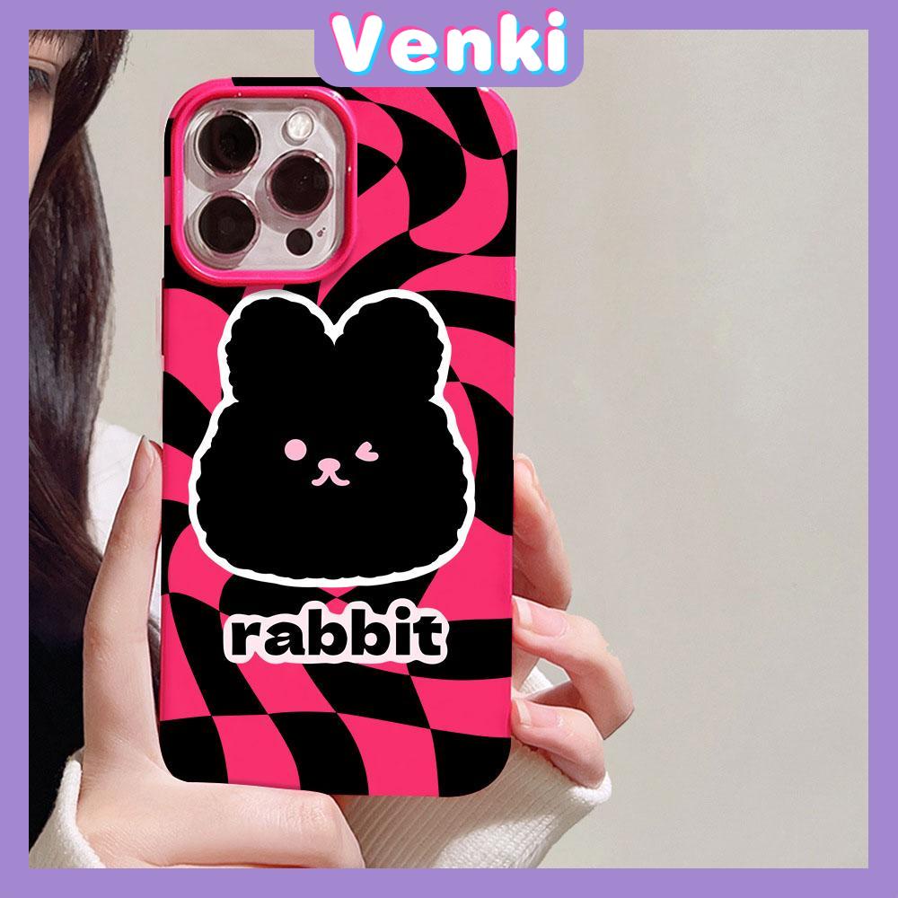 VENKI - For iPhone 11 iPhone Case Red Glossy TPU Soft Case Shockproof Protection Camera Cute Big Rabbit Head  Compatible with iPhone 14 13 Pro max 12 Pro Max xr xs max 7 8Plus