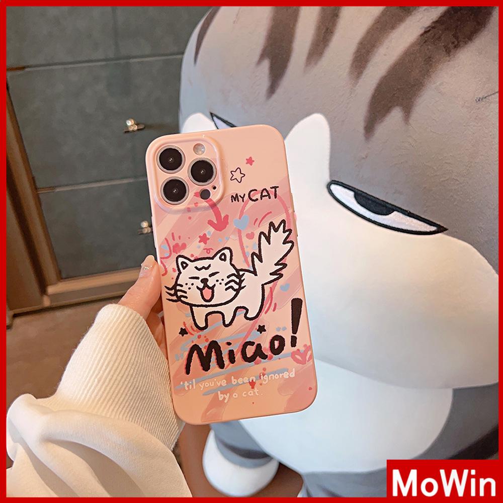 For iPhone 14 Pro Max iPhone Case Cream Glossy Soft Case TPU Shockproof Camera Cover Protection Graffiti Cat Compatible with iPhone 13 Pro max 12 Pro Max 11 xr xs max 7Plus 8Plus