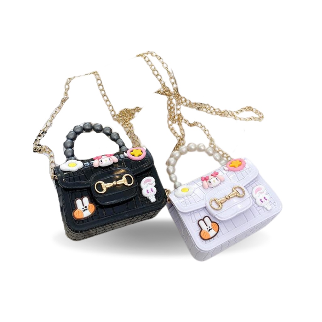 Tas Selempang Mini Wanita Fashion Croco Magnet Gambar Boneka I Tas Mini