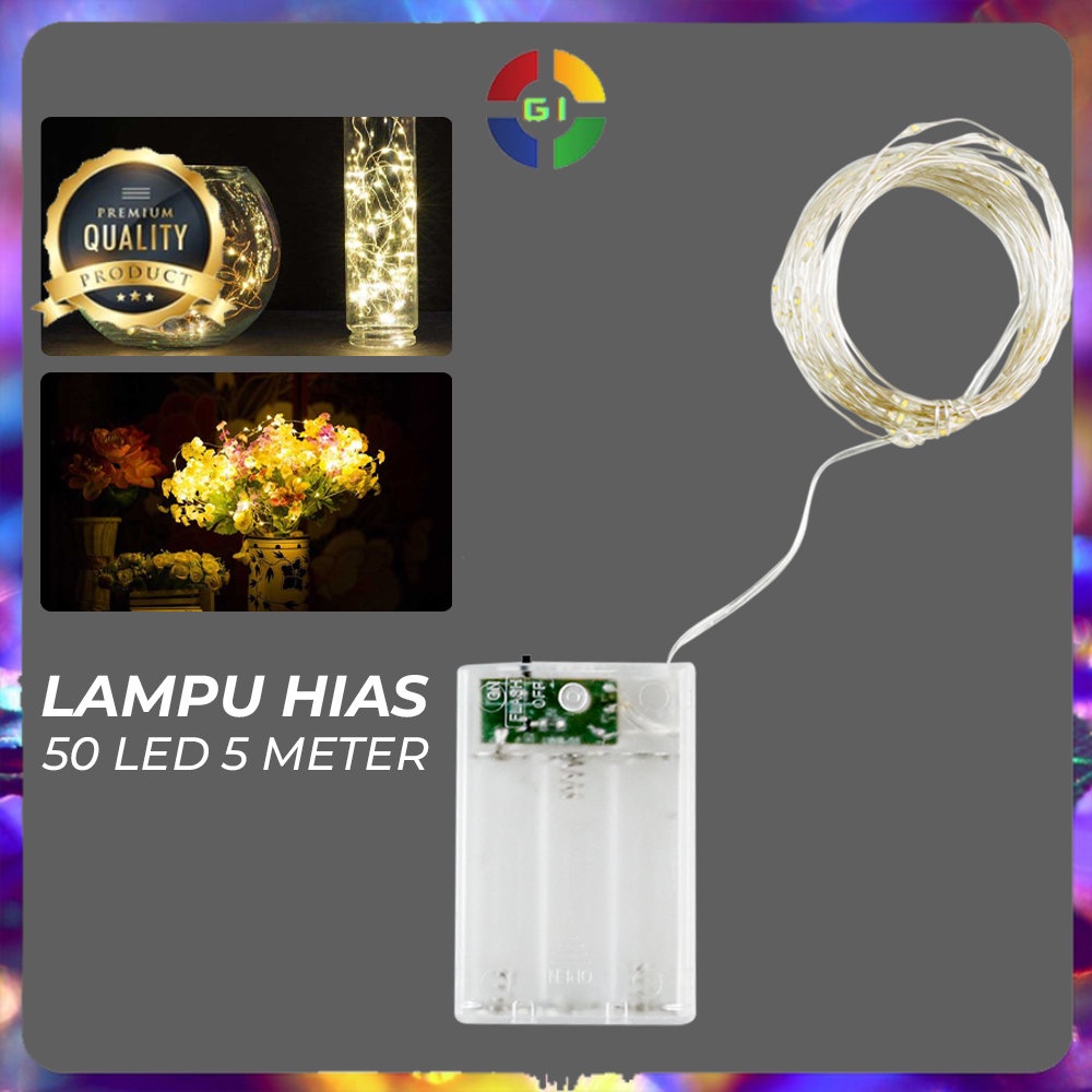 Lampu Hias String Lights Battery Box 50 LED 5 Meter - Warm White