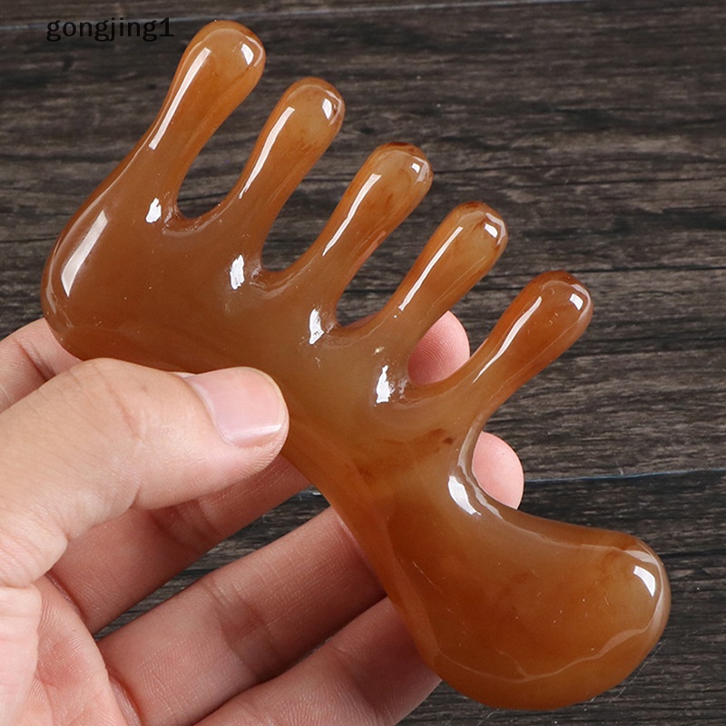 Ggg Tanduk Ox Alami Gua Sha Tools Kerokan Titik Pijat Full Body Sisir Bergigi Lebar ID