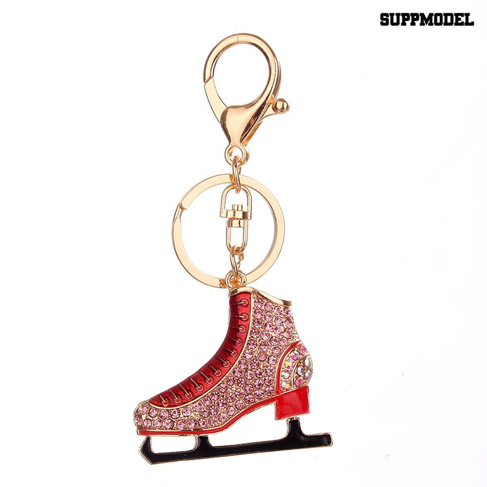 [SM Otomatis] Kreatif Es Skat Sepatu Gantungan Kunci Wanita Ransel Berlian Imitasi Ornamen Key Ring