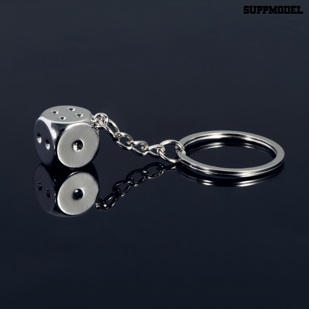 [SM Auto] Kreatif Logam Enam Sisi Dadu Gantungan Kunci Mobil Alloy Key Ring Pendant Dekorasi Hadiah